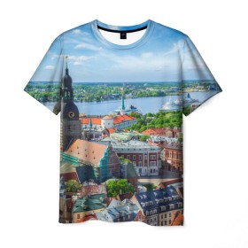Мужская футболка 3D с принтом Рига в Петрозаводске, 100% полиэфир | прямой крой, круглый вырез горловины, длина до линии бедер | latvia | riga | европа | евросоюз | ес | латвия | отпуск | путешествия | рига | туризм