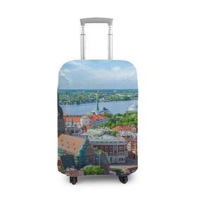 Чехол для чемодана 3D с принтом Рига в Петрозаводске, 86% полиэфир, 14% спандекс | двустороннее нанесение принта, прорези для ручек и колес | latvia | riga | европа | евросоюз | ес | латвия | отпуск | путешествия | рига | туризм
