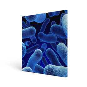 Холст квадратный с принтом Молекула в Петрозаводске, 100% ПВХ |  | медицина | микроб | молекула | синяя