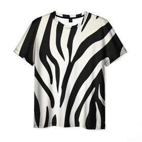 Мужская футболка 3D с принтом Раскрас зебры в Петрозаводске, 100% полиэфир | прямой крой, круглый вырез горловины, длина до линии бедер | абстракция | арт | животные | зебра | полосы | раскрас