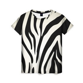 Женская футболка 3D с принтом Раскрас зебры в Петрозаводске, 100% полиэфир ( синтетическое хлопкоподобное полотно) | прямой крой, круглый вырез горловины, длина до линии бедер | абстракция | арт | животные | зебра | полосы | раскрас