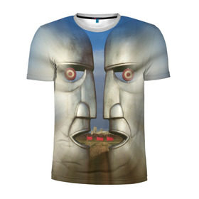 Мужская футболка 3D спортивная с принтом Pink Floyd. The division bell в Петрозаводске, 100% полиэстер с улучшенными характеристиками | приталенный силуэт, круглая горловина, широкие плечи, сужается к линии бедра | Тематика изображения на принте: 