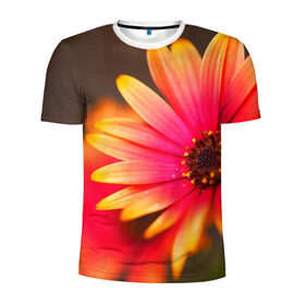 Мужская футболка 3D спортивная с принтом Цветы в Петрозаводске, 100% полиэстер с улучшенными характеристиками | приталенный силуэт, круглая горловина, широкие плечи, сужается к линии бедра | 3д | красивая | природа | цветок