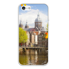 Чехол для iPhone 5/5S матовый с принтом Amsterdam в Петрозаводске, Силикон | Область печати: задняя сторона чехла, без боковых панелей | нидерланды | пейзаж