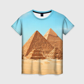 Женская футболка 3D с принтом Египет в Петрозаводске, 100% полиэфир ( синтетическое хлопкоподобное полотно) | прямой крой, круглый вырез горловины, длина до линии бедер | africa | cairo | egypt | африка | верблюд | дайвинг | египет | жара | зной | каир | каникулы | отдых | отпуск | песок | пирамида хеопса | пирамиды | пустыня | солнце | туризм | хургада