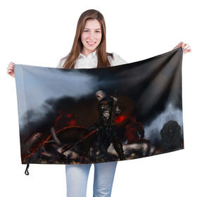 Флаг 3D с принтом Dark в Петрозаводске, 100% полиэстер | плотность ткани — 95 г/м2, размер — 67 х 109 см. Принт наносится с одной стороны | gerald | wild hunt | witcher | ведьмак | геральд | дикая охота | цири