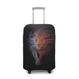 Чехол для чемодана 3D с принтом Лев в Петрозаводске, 86% полиэфир, 14% спандекс | двустороннее нанесение принта, прорези для ручек и колес | leon | арт | зверь | лев | рисунок | царь