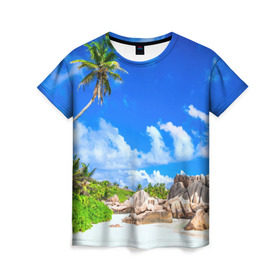 Женская футболка 3D с принтом Сейшельские острова в Петрозаводске, 100% полиэфир ( синтетическое хлопкоподобное полотно) | прямой крой, круглый вырез горловины, длина до линии бедер | seychelles | восточная африка | индийский океан | каникулы | море | островное государство | отдых | отпуск | пальмы | песок | пляж | приключение | путешествие | рай | сейшелы | сейшельские острова | туризм