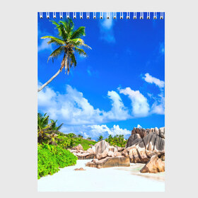 Скетчбук с принтом Сейшельские острова в Петрозаводске, 100% бумага
 | 48 листов, плотность листов — 100 г/м2, плотность картонной обложки — 250 г/м2. Листы скреплены сверху удобной пружинной спиралью | seychelles | восточная африка | индийский океан | каникулы | море | островное государство | отдых | отпуск | пальмы | песок | пляж | приключение | путешествие | рай | сейшелы | сейшельские острова | туризм