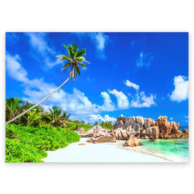 Поздравительная открытка с принтом Сейшельские острова в Петрозаводске, 100% бумага | плотность бумаги 280 г/м2, матовая, на обратной стороне линовка и место для марки
 | Тематика изображения на принте: seychelles | восточная африка | индийский океан | каникулы | море | островное государство | отдых | отпуск | пальмы | песок | пляж | приключение | путешествие | рай | сейшелы | сейшельские острова | туризм