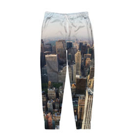 Мужские брюки 3D с принтом New York в Петрозаводске, 100% полиэстер | манжеты по низу, эластичный пояс регулируется шнурком, по бокам два кармана без застежек, внутренняя часть кармана из мелкой сетки | america | new york | usa | америка | высотки | мегаполис | нью йорк | столица мира | сша | штаты
