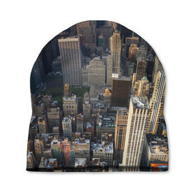 Шапка 3D с принтом New York в Петрозаводске, 100% полиэстер | универсальный размер, печать по всей поверхности изделия | america | new york | usa | америка | высотки | мегаполис | нью йорк | столица мира | сша | штаты