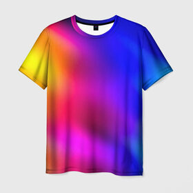 Мужская футболка 3D с принтом Краска в Петрозаводске, 100% полиэфир | прямой крой, круглый вырез горловины, длина до линии бедер | размытый | разноцветный | яркий