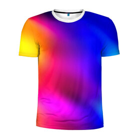 Мужская футболка 3D спортивная с принтом Краска в Петрозаводске, 100% полиэстер с улучшенными характеристиками | приталенный силуэт, круглая горловина, широкие плечи, сужается к линии бедра | размытый | разноцветный | яркий