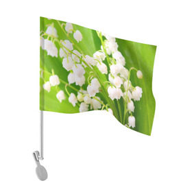 Флаг для автомобиля с принтом Ландыши в Петрозаводске, 100% полиэстер | Размер: 30*21 см | весна | ландыш | цветок