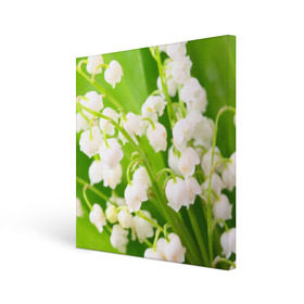 Холст квадратный с принтом Ландыши в Петрозаводске, 100% ПВХ |  | Тематика изображения на принте: весна | ландыш | цветок