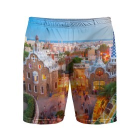 Мужские шорты 3D спортивные с принтом Barcelona в Петрозаводске,  |  | europe | spain | барселона | европа | ес | испания | туризм