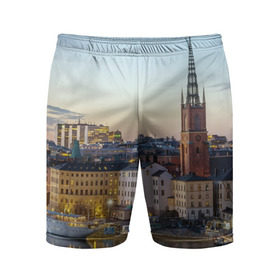 Мужские шорты 3D спортивные с принтом Швеция в Петрозаводске,  |  | europe | stockholm | sweden | европа | ес | каникулы | отпуск | стокгольм | туризм | швеция
