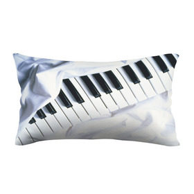 Подушка 3D антистресс с принтом Клавиши в Петрозаводске, наволочка — 100% полиэстер, наполнитель — вспененный полистирол | состоит из подушки и наволочки на молнии | белая | клавиши | музыка | пианино | черная