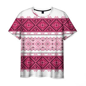 Мужская футболка 3D с принтом Вышивка 34 в Петрозаводске, 100% полиэфир | прямой крой, круглый вырез горловины, длина до линии бедер | Тематика изображения на принте: belarus | беларусь | вышивка