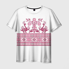 Мужская футболка 3D с принтом Вышивка 36 в Петрозаводске, 100% полиэфир | прямой крой, круглый вырез горловины, длина до линии бедер | belarus | беларусь | вышивка