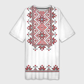 Платье-футболка 3D с принтом Вышивка 41 в Петрозаводске,  |  | Тематика изображения на принте: belarus | беларусь | вышивка