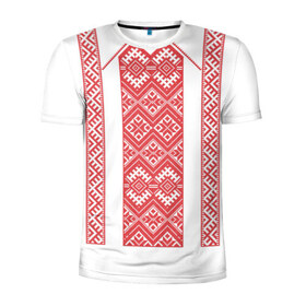 Мужская футболка 3D спортивная с принтом Вышивка 46 в Петрозаводске, 100% полиэстер с улучшенными характеристиками | приталенный силуэт, круглая горловина, широкие плечи, сужается к линии бедра | Тематика изображения на принте: belarus | беларусь | вышивка