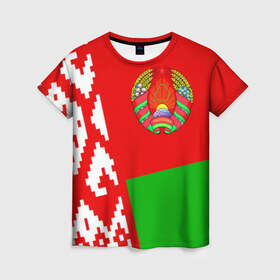 Женская футболка 3D с принтом Беларусь 2 в Петрозаводске, 100% полиэфир ( синтетическое хлопкоподобное полотно) | прямой крой, круглый вырез горловины, длина до линии бедер | belarus | беларусь