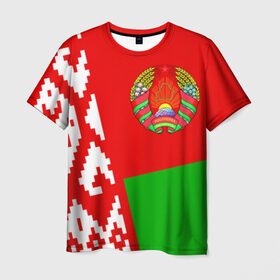 Мужская футболка 3D с принтом Беларусь 2 в Петрозаводске, 100% полиэфир | прямой крой, круглый вырез горловины, длина до линии бедер | Тематика изображения на принте: belarus | беларусь