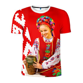 Мужская футболка 3D спортивная с принтом Беларусь 3 в Петрозаводске, 100% полиэстер с улучшенными характеристиками | приталенный силуэт, круглая горловина, широкие плечи, сужается к линии бедра | 