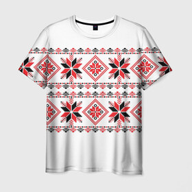 Мужская футболка 3D с принтом Вышивка 47 в Петрозаводске, 100% полиэфир | прямой крой, круглый вырез горловины, длина до линии бедер | belarus | беларусь | вышивка