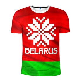 Мужская футболка 3D спортивная с принтом Belarus в Петрозаводске, 100% полиэстер с улучшенными характеристиками | приталенный силуэт, круглая горловина, широкие плечи, сужается к линии бедра | belarus | беларусь