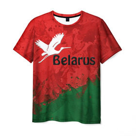 Мужская футболка 3D с принтом Belarus 2 в Петрозаводске, 100% полиэфир | прямой крой, круглый вырез горловины, длина до линии бедер | belarus | беларусь
