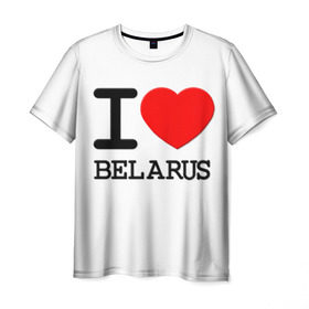 Мужская футболка 3D с принтом Люблю Беларусь 3 в Петрозаводске, 100% полиэфир | прямой крой, круглый вырез горловины, длина до линии бедер | Тематика изображения на принте: belarus | love | беларусь | люблю