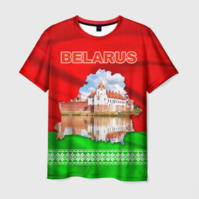 Мужская футболка 3D с принтом Belarus 14 в Петрозаводске, 100% полиэфир | прямой крой, круглый вырез горловины, длина до линии бедер | 