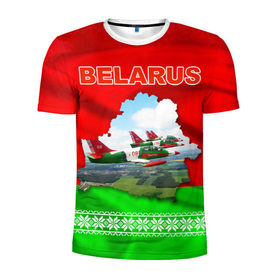 Мужская футболка 3D спортивная с принтом Belarus 16 в Петрозаводске, 100% полиэстер с улучшенными характеристиками | приталенный силуэт, круглая горловина, широкие плечи, сужается к линии бедра | 