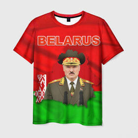 Мужская футболка 3D с принтом Belarus 17 в Петрозаводске, 100% полиэфир | прямой крой, круглый вырез горловины, длина до линии бедер | belarus | беларусь | лукашенко | президент