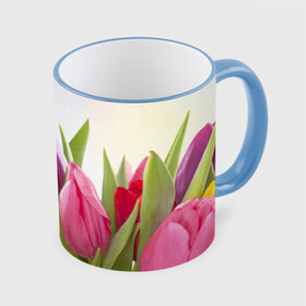 Кружка 3D с принтом Тюльпаны в Петрозаводске, керамика | ёмкость 330 мл | 8 марта | аромат | букет | вазон | великолепие | дача | девушки | женщины | краски | красота | куст | лужайка | милые цветы | огород | палитра | прелесть | радуга | растение | тюльпаны