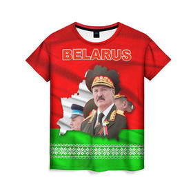 Женская футболка 3D с принтом Belarus 18 в Петрозаводске, 100% полиэфир ( синтетическое хлопкоподобное полотно) | прямой крой, круглый вырез горловины, длина до линии бедер | belarus | беларусь | лукашенко | президент