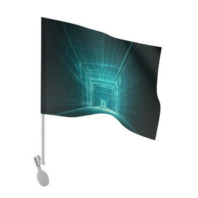 Флаг для автомобиля с принтом Цифровой тоннель в Петрозаводске, 100% полиэстер | Размер: 30*21 см | Тематика изображения на принте: глубины сознания | интернет | коридор | матрица | оптическая иллюзия | секрет | сеть | тайна | тоннель