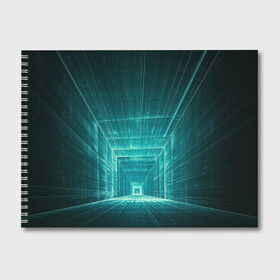 Альбом для рисования с принтом Цифровой тоннель в Петрозаводске, 100% бумага
 | матовая бумага, плотность 200 мг. | Тематика изображения на принте: глубины сознания | интернет | коридор | матрица | оптическая иллюзия | секрет | сеть | тайна | тоннель