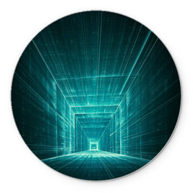Коврик круглый с принтом Цифровой тоннель в Петрозаводске, резина и полиэстер | круглая форма, изображение наносится на всю лицевую часть | глубины сознания | интернет | коридор | матрица | оптическая иллюзия | секрет | сеть | тайна | тоннель