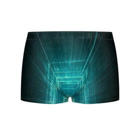 Мужские трусы 3D с принтом Цифровой тоннель в Петрозаводске, 50% хлопок, 50% полиэстер | классическая посадка, на поясе мягкая тканевая резинка | глубины сознания | интернет | коридор | матрица | оптическая иллюзия | секрет | сеть | тайна | тоннель