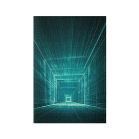 Обложка для паспорта матовая кожа с принтом Цифровой тоннель в Петрозаводске, натуральная матовая кожа | размер 19,3 х 13,7 см; прозрачные пластиковые крепления | глубины сознания | интернет | коридор | матрица | оптическая иллюзия | секрет | сеть | тайна | тоннель