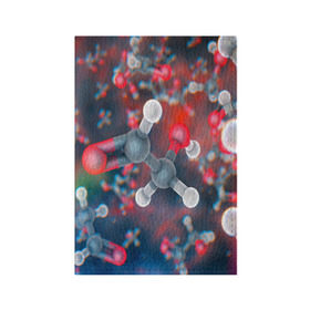 Обложка для паспорта матовая кожа с принтом Малекула в Петрозаводске, натуральная матовая кожа | размер 19,3 х 13,7 см; прозрачные пластиковые крепления | Тематика изображения на принте: вирус | клетка | макро | медицина | молекула