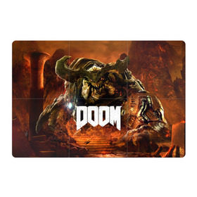 Магнитный плакат 3Х2 с принтом Doom 4 Hell Cyberdemon в Петрозаводске, Полимерный материал с магнитным слоем | 6 деталей размером 9*9 см | Тематика изображения на принте: cyberdemon | demon | doom | hell | дум