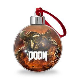 Ёлочный шар с принтом Doom 4 Hell Cyberdemon в Петрозаводске, Пластик | Диаметр: 77 мм | cyberdemon | demon | doom | hell | дум