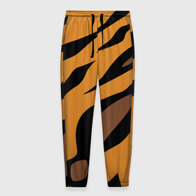 Мужские брюки 3D с принтом Шерсть тигра в Петрозаводске, 100% полиэстер | манжеты по низу, эластичный пояс регулируется шнурком, по бокам два кармана без застежек, внутренняя часть кармана из мелкой сетки | оранжевый | текстура | тигр