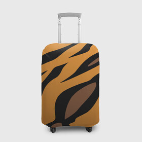 Чехол для чемодана 3D с принтом Шерсть тигра в Петрозаводске, 86% полиэфир, 14% спандекс | двустороннее нанесение принта, прорези для ручек и колес | оранжевый | текстура | тигр