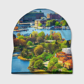 Шапка 3D с принтом Швеция в Петрозаводске, 100% полиэстер | универсальный размер, печать по всей поверхности изделия | europe | stockholm | sweden | европа | ес | каникулы | отпуск | стокгольм | туризм | швеция